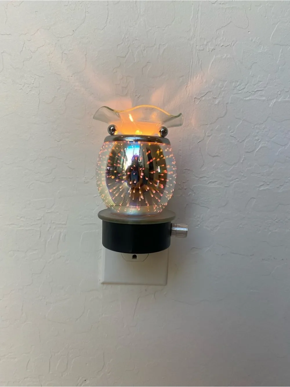 Iridescent Glass Electric Plug-In Wax Warmer - Multicolor Glow